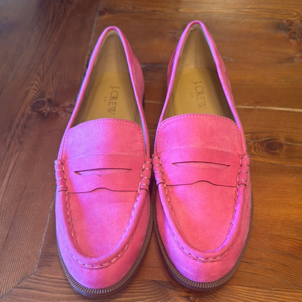 J. Crew Pink Loafers Leather Flats